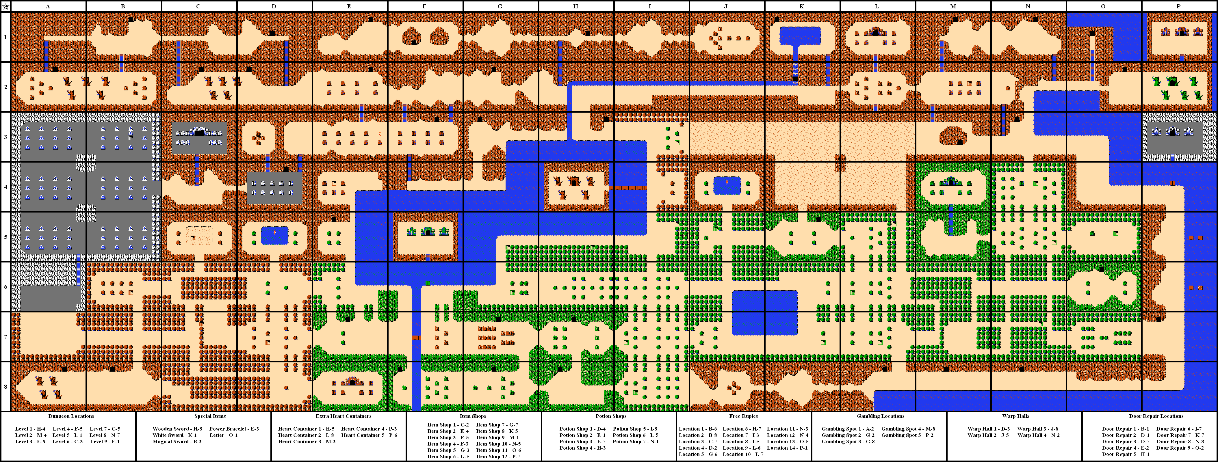 The Legend Of Zelda Overworld Map