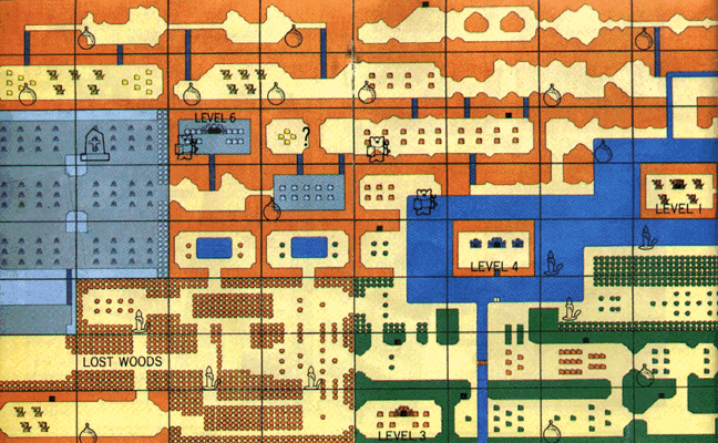 NES Legend of Zelda Overworld Map 